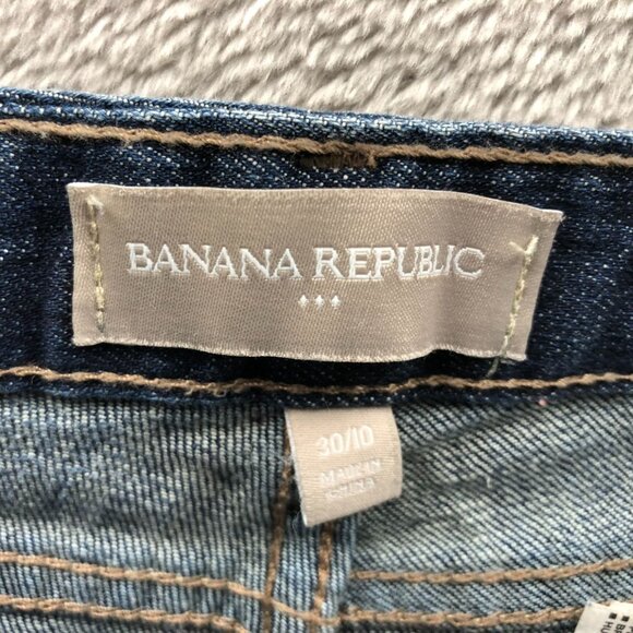 Banana Republic Womens Jeans Size 30/10 Blue Denim Straight Leg Cuffed Cropped - Picture 8 of 16